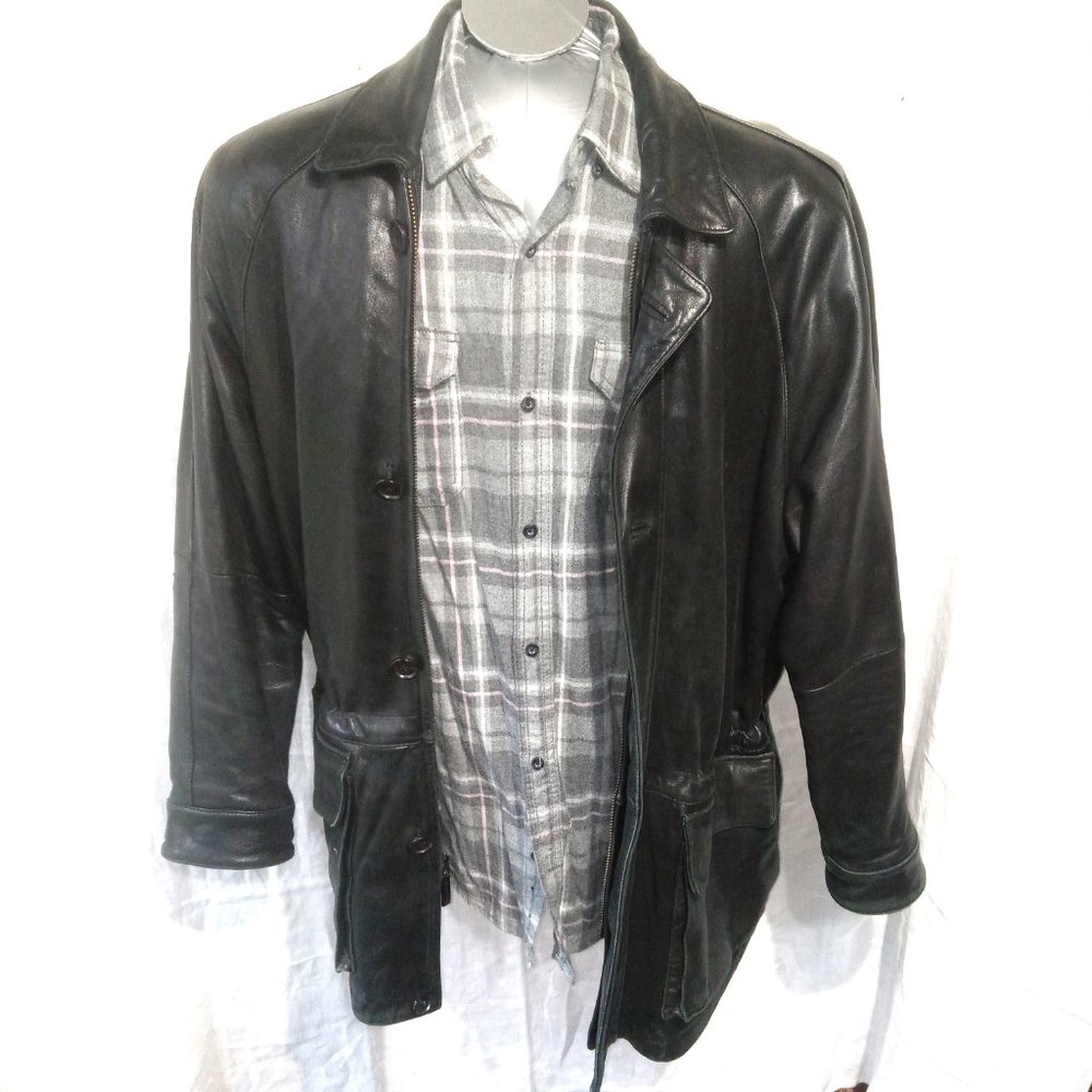 Andrew Marc New York Mid Length Soft Leather Jacket Size Large